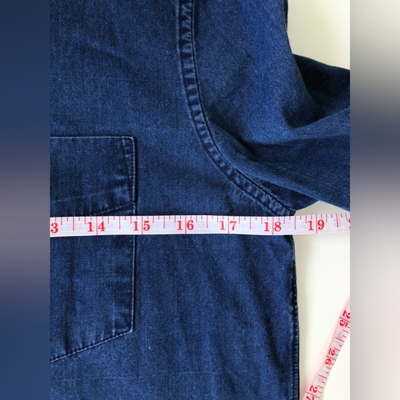 Everlane The Square Jean Denim Button Down Shirt in Dark Indigo Wash Size XS - Picture 11 of 12